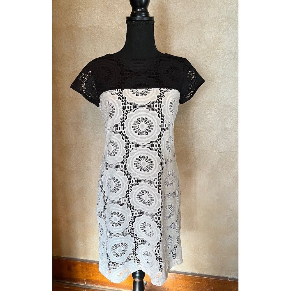Maggy London Crochet Lace Overlay Dress‎